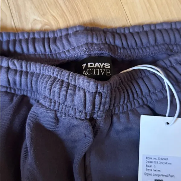 NWT 7 Days Active Organic Lounge Pants Gray - Image 3