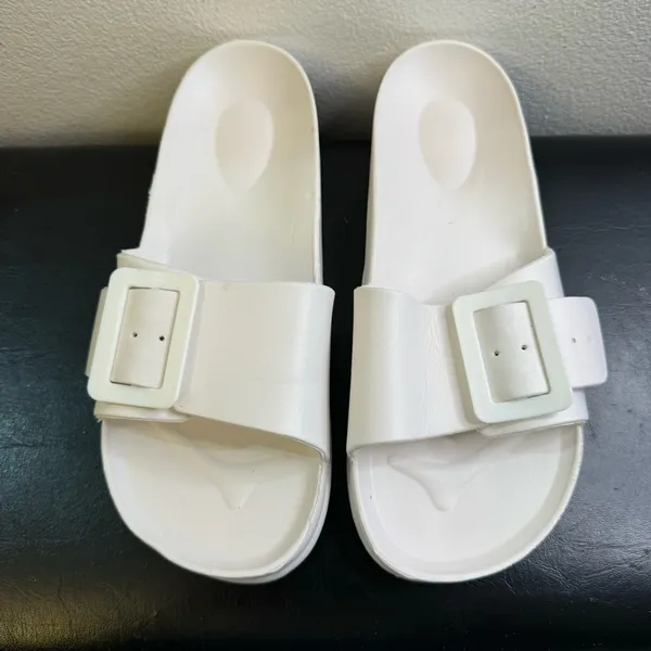 New. Adjustable white shoes Platform Slippers For Women - Ultimate Comfort - Image 3