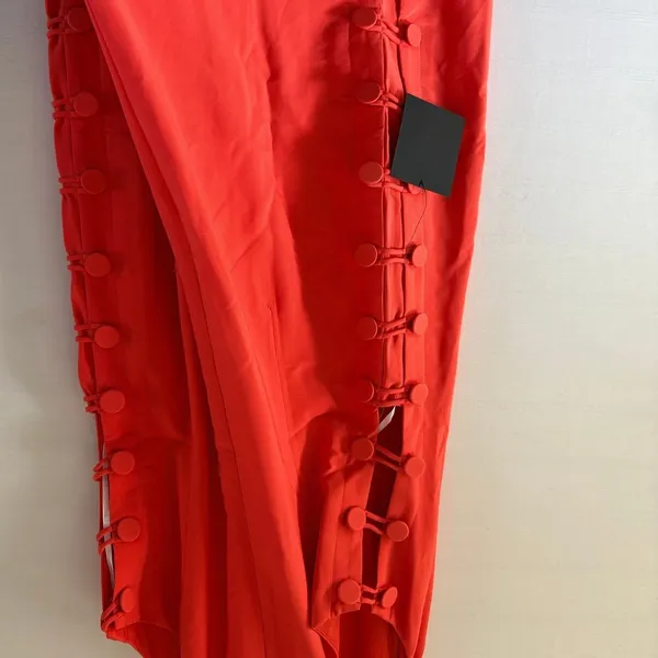 Lulus Bright Orange Maxi Dress CD4992 Side Button Sleeveless Racerback M - Image 5