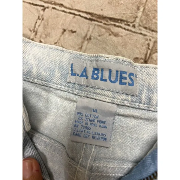 90s Vintage Mom Jeans Size 14 Light Acid Wash High Waisted LA BLUES‎ Classics - Image 2