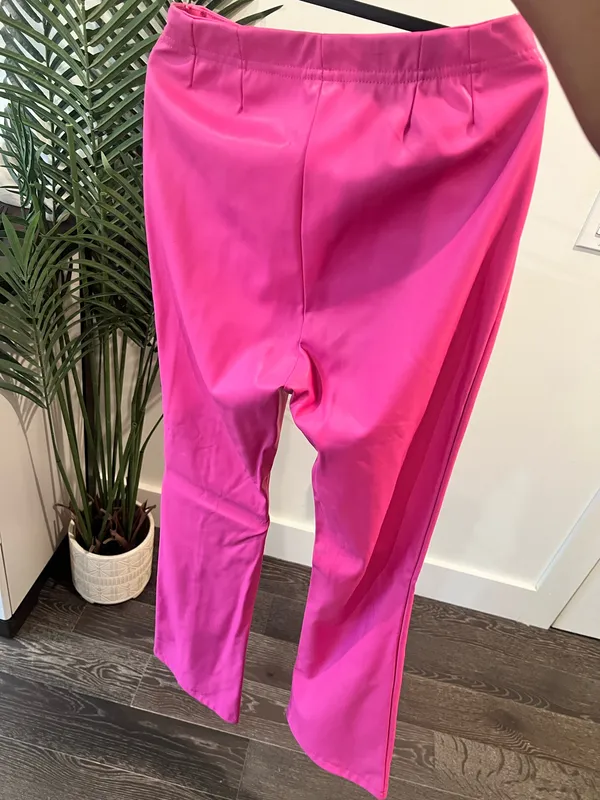 Hot Pink Satin Pants Size XS - Image 2