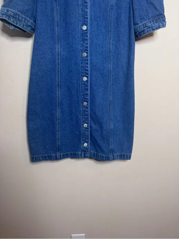 Blank NYC Walk In The Park Puff Sleeve Mini Denim Dress - Image 7
