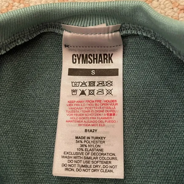 Gymshark green cropped long sleeve workout cinch back top women’s size small - Image 5