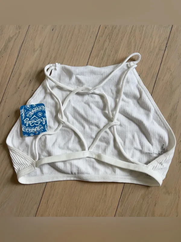 Free People High Neck Bra Bralette in White NWT - Image 4