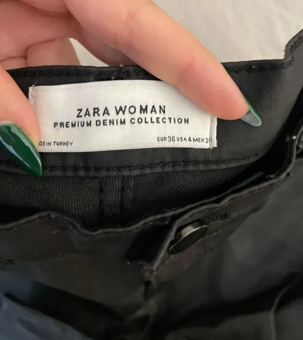 ZARA Black Leather Pants - Image 2