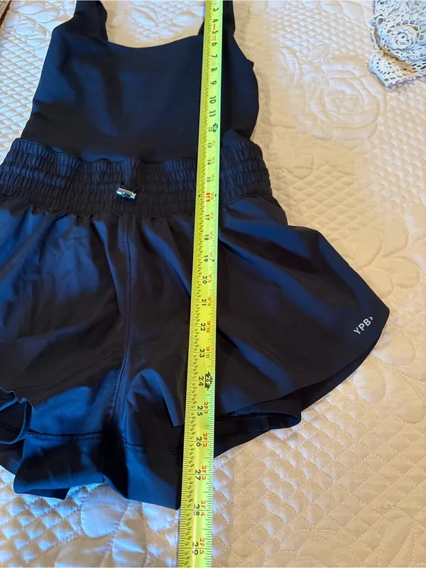 YPB sculptLUX Hybrid Flyaway Romper from Abercrombie & Fitch black women’s XS - Image 13