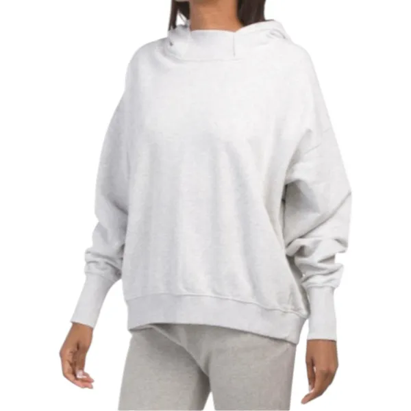 Free People FP Movement Fast Break Cotton Terry Pullover Grey Hoodie XS - Image 3