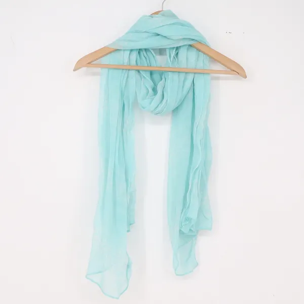Unbranded Scarf Womens One Size Rectangular Wrap Aqua Floral Damask Excellent - Image 2