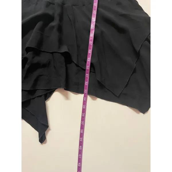 Zara Black Ribbed Bodice Asymmetrical Tiered Flowy Skirt Mini Dress Size M NWT - Image 7