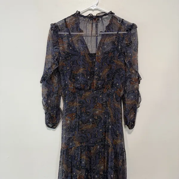 Veronica Beard Sabina Silk Boho Floral Maxi‎ Dress - Image 7