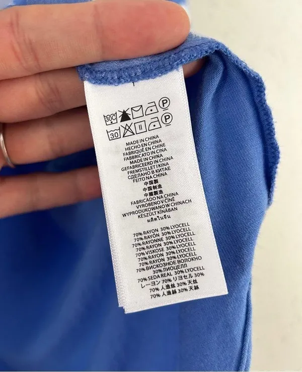 🦋 Michael Michael Kors Blue White Polka Dot Button Down Tie Blouse Casual - Image 3