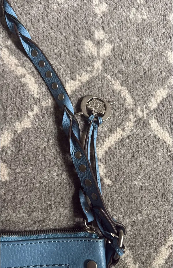 Vintage Leather Purse Blue - Image 5