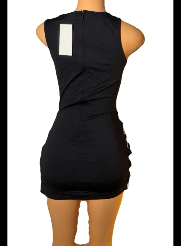 Hot & Delicious Black Rhinestone mini dress - Image 5