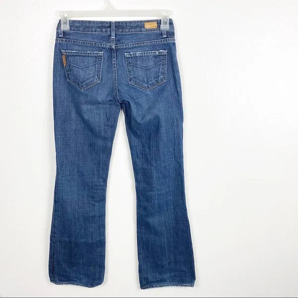 PAIGE Hollywood Hills Distressed Mid Rise Jeans 25 Neutral Casual Concert - Image 2