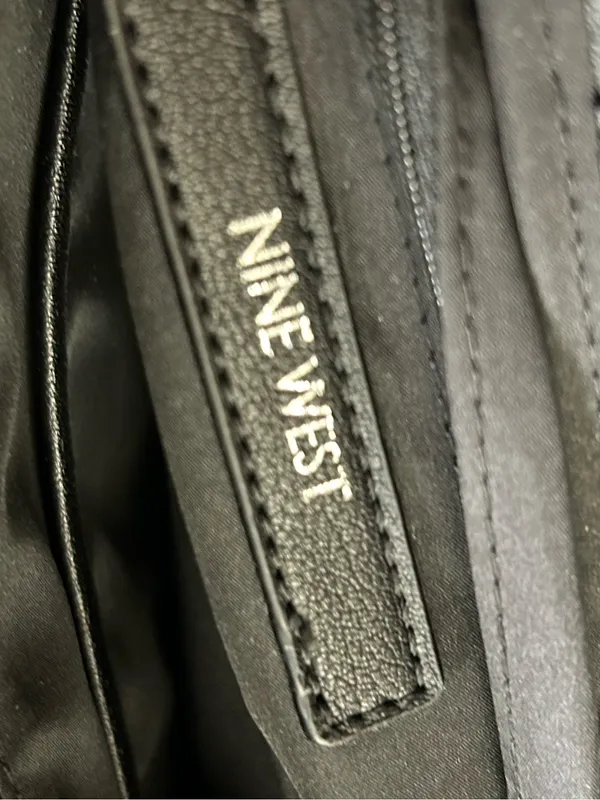 Nine West Black Pebbled Satchel Shoulder Bag Removable Crossbody Strap - Image 13
