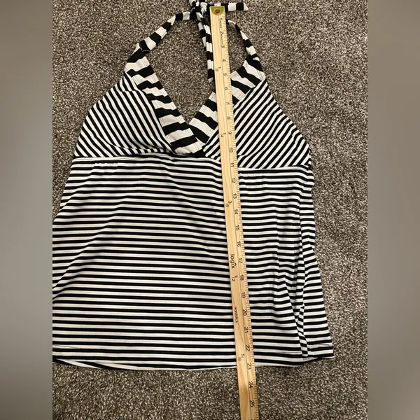 Mossimo Vintage Y2K Halter Black and White Stripe Tankini Top - Image 6