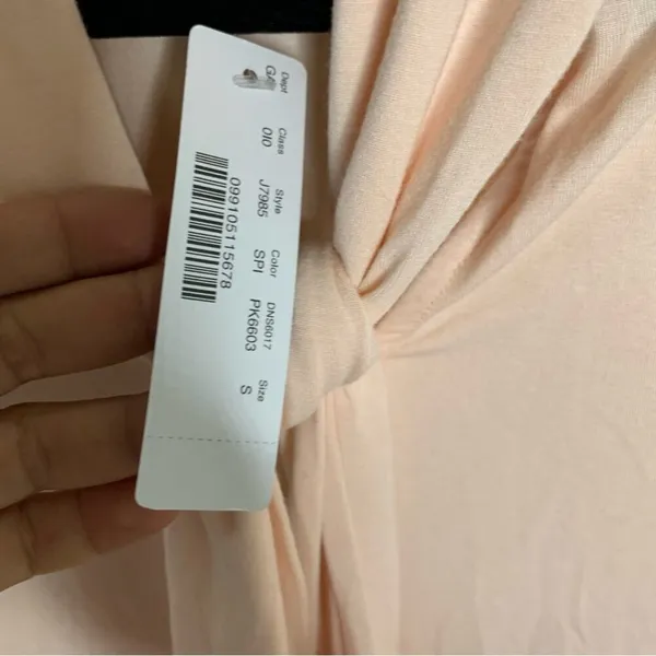 J Crew tie neck pale‎ pink long sleeves top size small spring Easter - Image 6