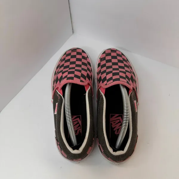 Vans Womens size 6.5 Vans Slip-On Checkerboard Skate Shoe Pink Black Grunge - Image 5