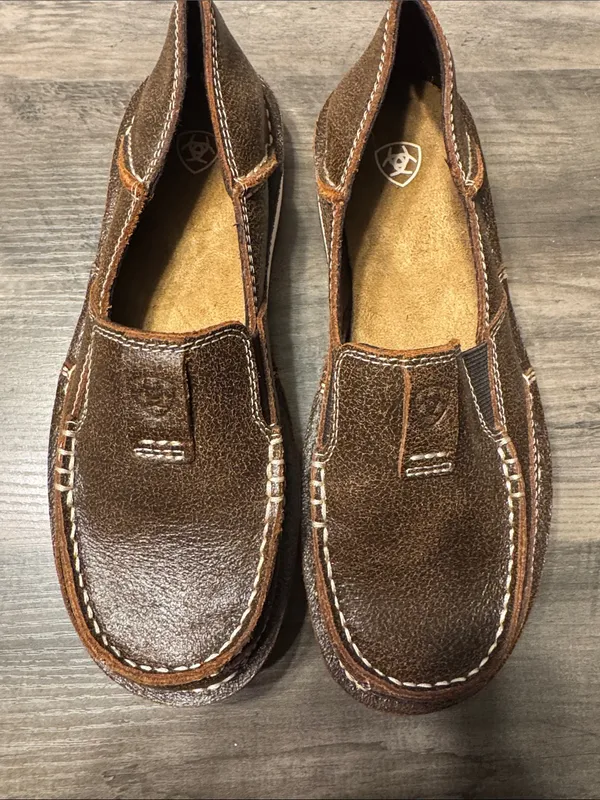 Ariat Brown Bomber Cruiser Leather Moc Toe Slip-On Loafers New Without Box - Image 5