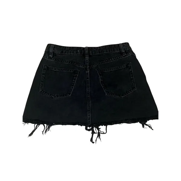 Free People We The Free Women's Black Denim Mini Skirt Size 4 Casual - Image 2
