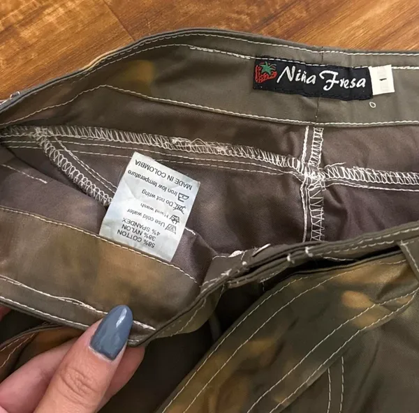 Faux leather flared cargo pants Brown Size 0 - Image 6