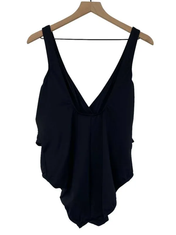 Miraclesuit One Piece Swimsuit Twist Front V Neck Faux Wrap Slimming Womens 18 - Image 3