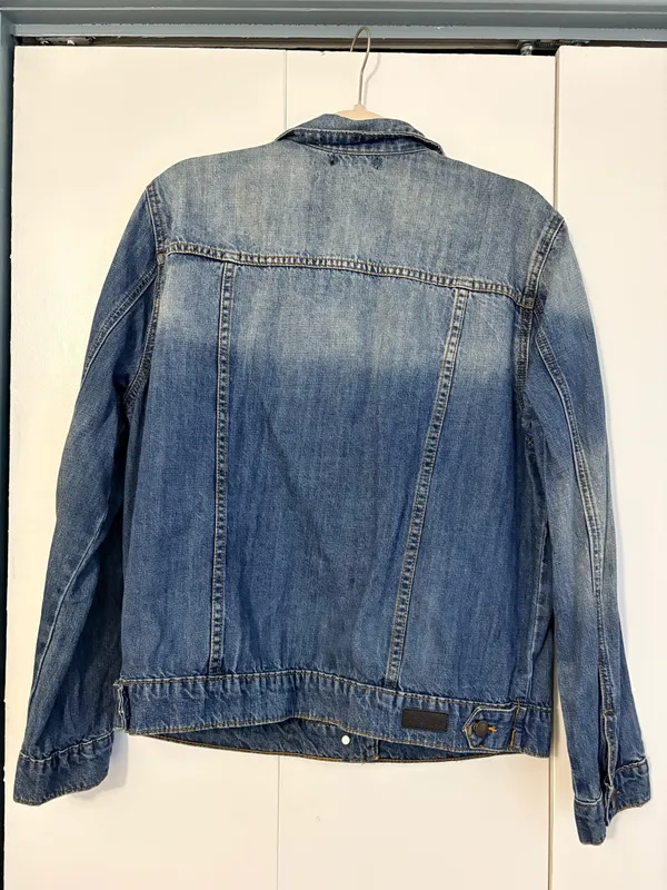 Medium Wash Denim Denim Jacket Blue Size L - Image 5
