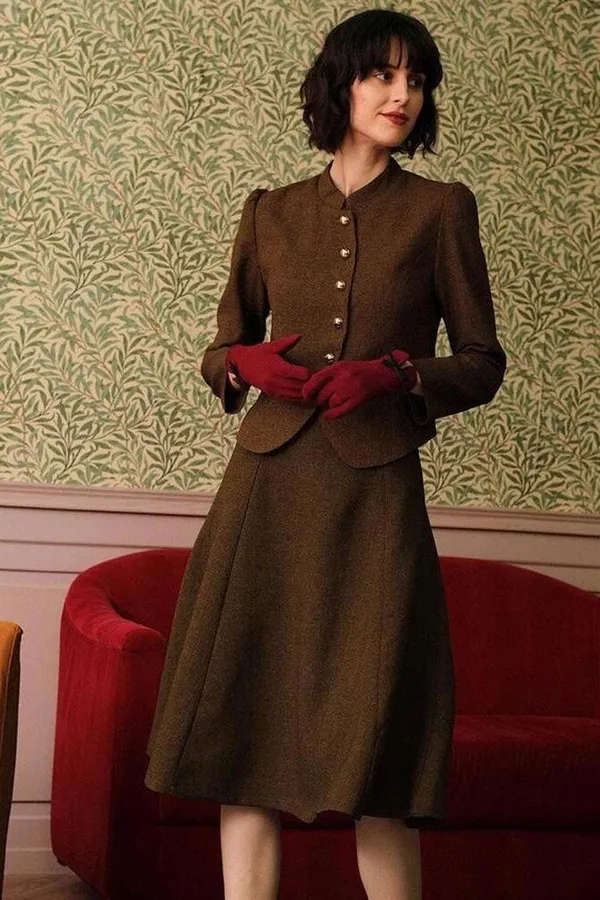 RIHOAS The Solid High Waisted Tweed Skirt ONLY S 13 - Image 4