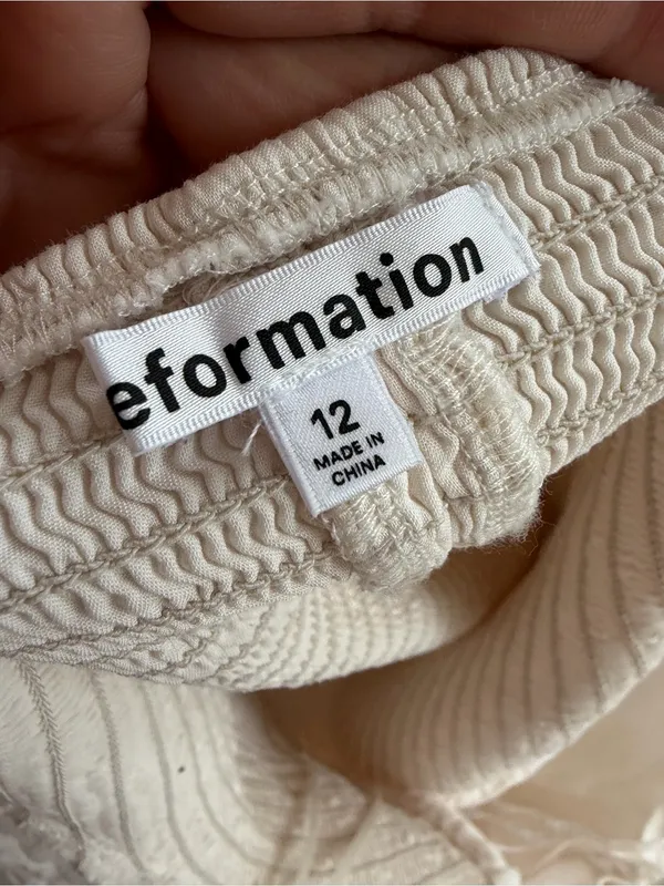 Reformation‎ 'Isadora' White Cotton Top Size 12 - Image 5
