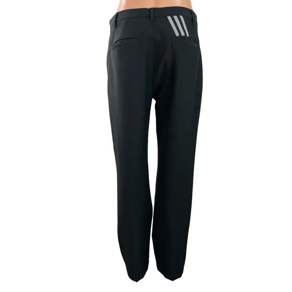 Adidas Solid Golf Women's Black High Rise Straight Leg Trousers Pants Size L - Image 3