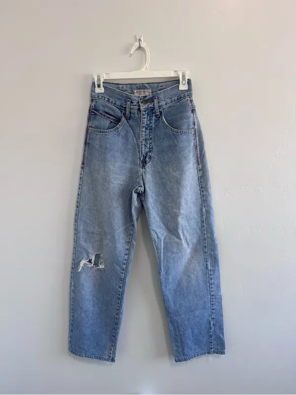 Vintage 80s Guess by Georges Marciano High Waist Mom Jeans Rare Crest Patch 24 - Image 3