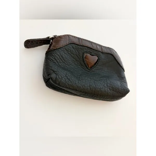 Brighton Leather Coin Pouch Set Heart Detail Croc Zip Small Wallets Mini Set - Image 5