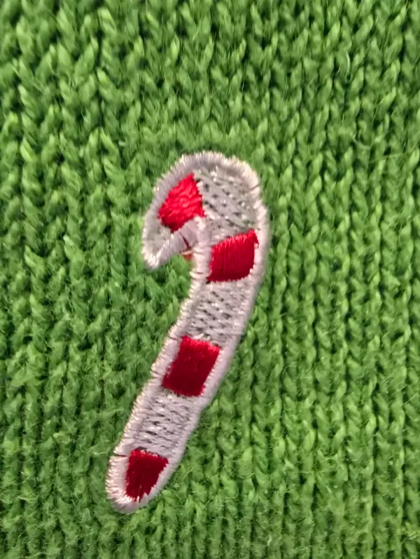 {L} Vintage Christmas Santa Claus Knit Sweater Cardigan Embroidered Embellished - Image 7