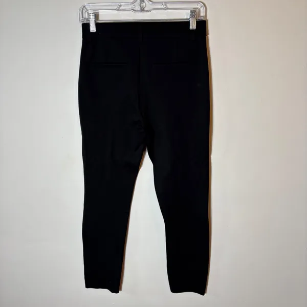 Zara Black Pants Rhinestone Trim High Rise Slim‎ Fit Casual Trousers Size Medium - Image 5