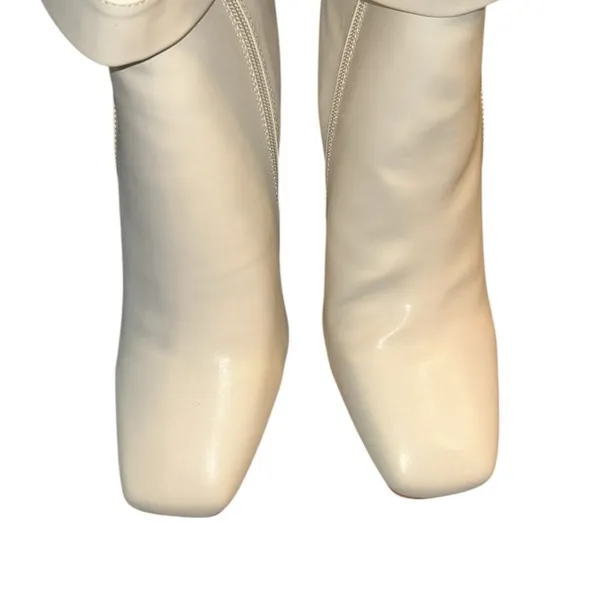 Lulus Square Mouth Ivory Boots(Size 11) - Image 5