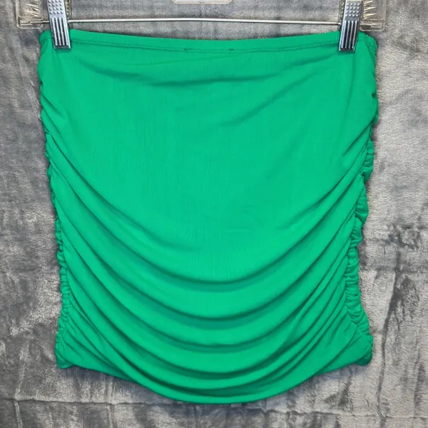 2011 | NWT White Fox Bodycon Festival Ruched Cut Out Mini‎ Skirt Green Womens M - Image 2