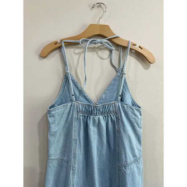 Universal Threads Chambray Denim Maxi Dress Cotton‎ Minimalist XS - Image 6