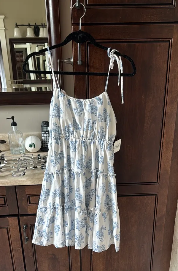 Altar'd State Summer Dress Floral Blue - Image 8