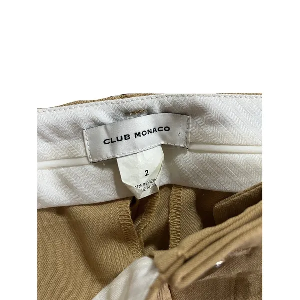 Club Monaco PANTS SIZE 2 Wool Blend High Waist Ankle Tan PREPPY CAREER NEUTRAL - Image 9