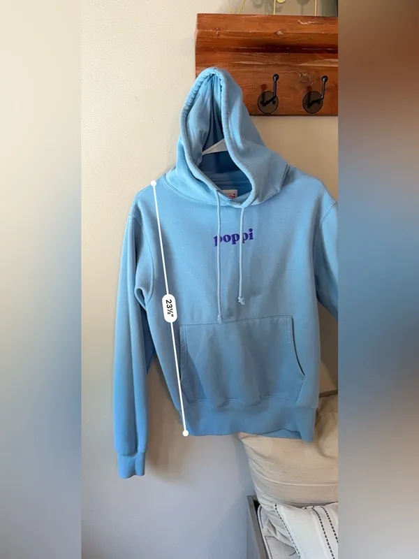 Poppi x Target Light Blue Graphic Hoodie Women’s Small - Image 8
