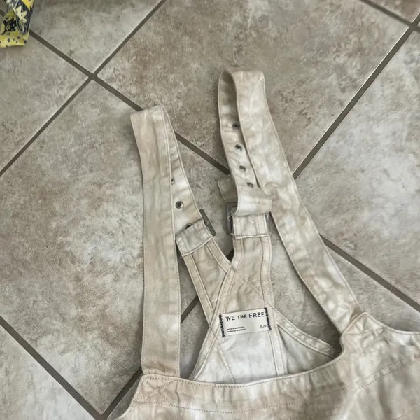 Free People We The Free felix Denim Overalls Tie Dye Dirty NWT SIZE SMALL - Image 3