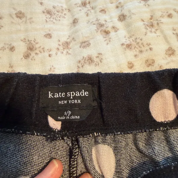 kate spade Black Pajama Set with Pink Polka Dots - Image 3