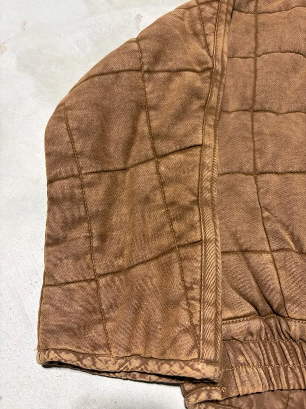 Free people dolman Quilted knit coconut Brown Zip-Front Jacket XS - Image 15