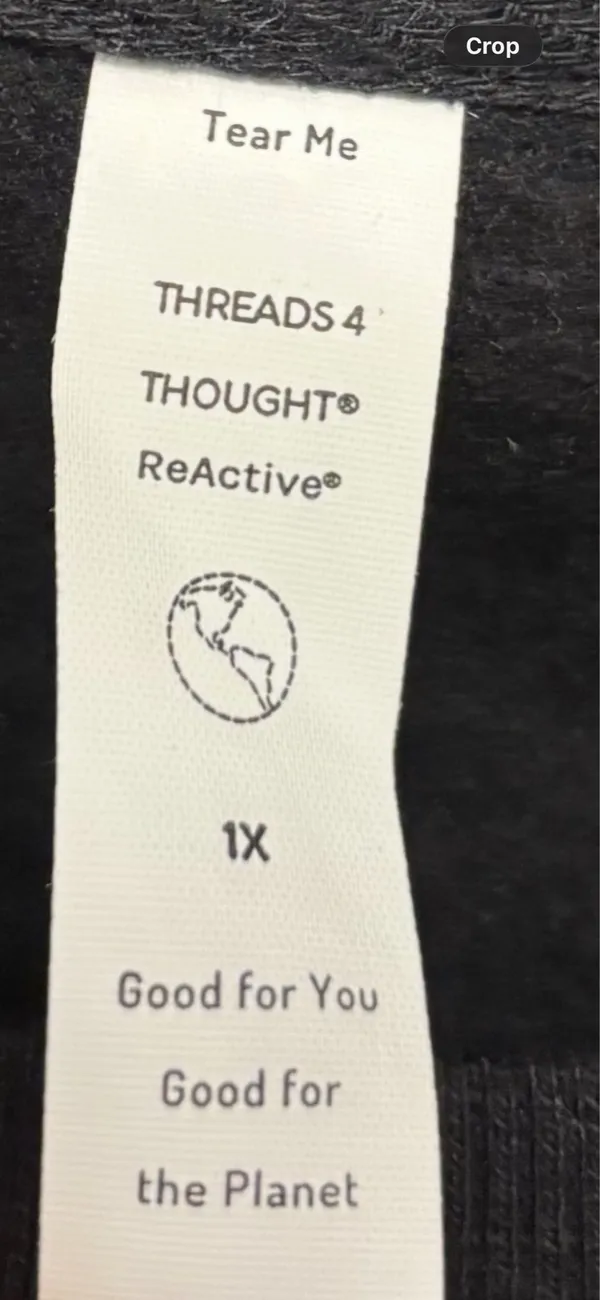 Threads 4 Thought Oversized black sweatshirt with one trimming Sz.1x - Image 12