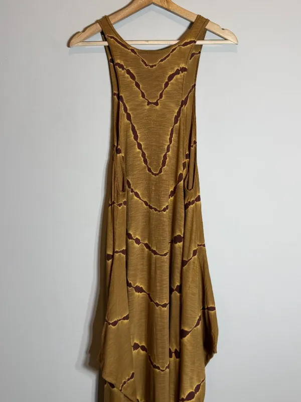 Free People Tie Dye Maxi Dress Women's Small Tan Brown Hippie Festival Boho Chic - Image 12