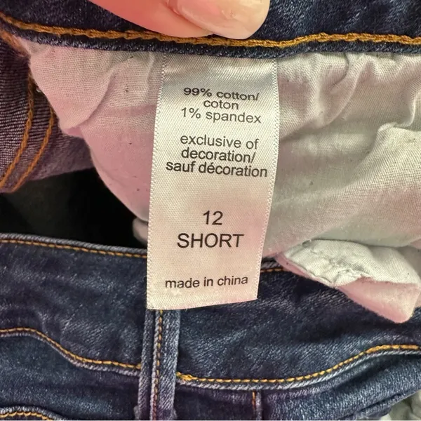 Maurices Dark Blue Distressed Skinny Jeans, Size 12 Short - Image 6