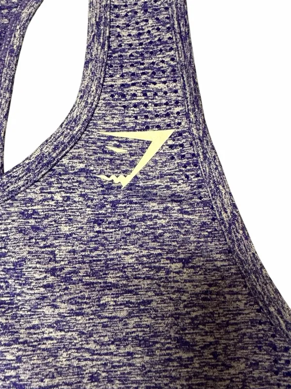 Gymshark Vital Seamless Tank Purple Marl Racerback Sculpting Athleisure Top S - Image 10