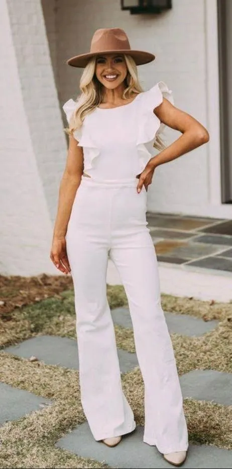 These Three Boutique White Denim Jumpsuit - Image 5