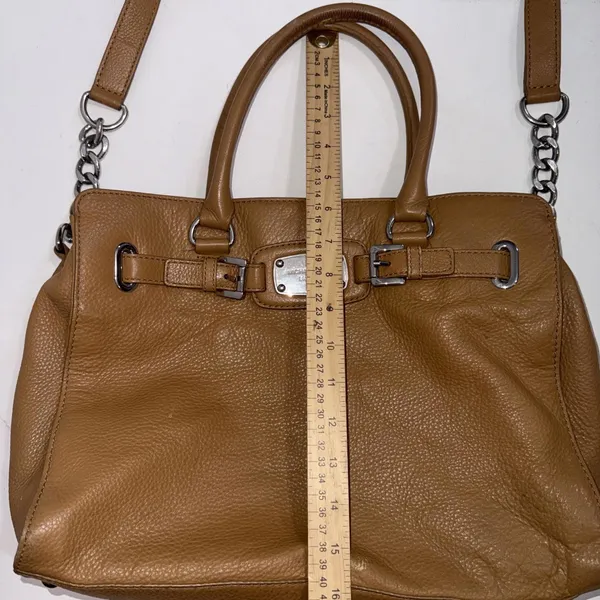 MICHAEL‎ KORS HAMILTON HOBO SHOULDER SATCHEL TOTE BAG Brown LEATHER - Image 6