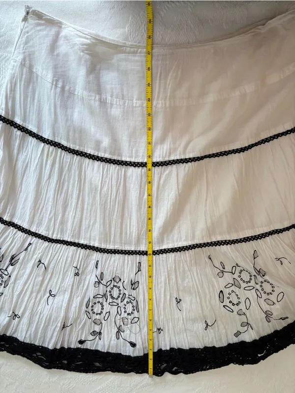 Sunny Leigh Black & White Tiered Peasant Skirt - Image 8
